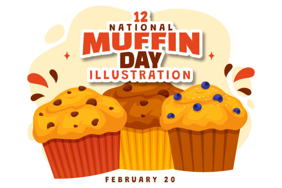 12 National Muffin Day Illustration