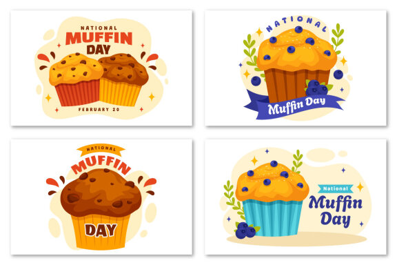 12 National Muffin Day Illustration