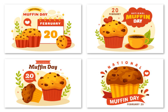 12 National Muffin Day Illustration