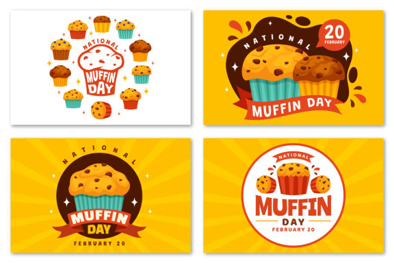 12 National Muffin Day Illustration