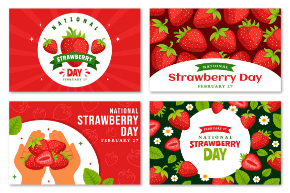 12 National Strawberry Day Illustration