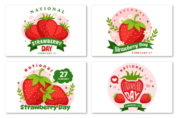 12 National Strawberry Day Illustration