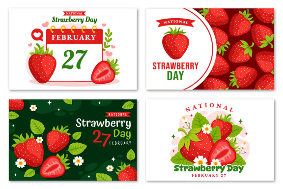 12 National Strawberry Day Illustration