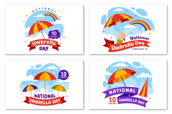 12 National Umbrella Day Illustration