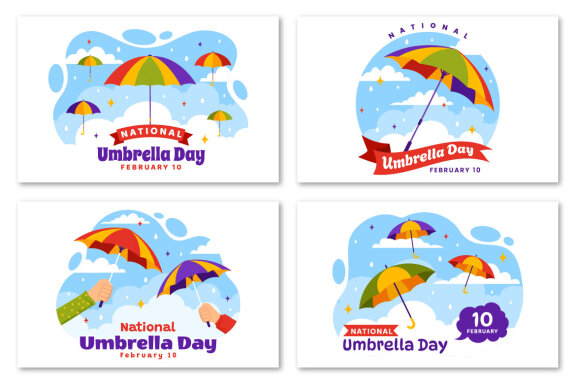 12 National Umbrella Day Illustration