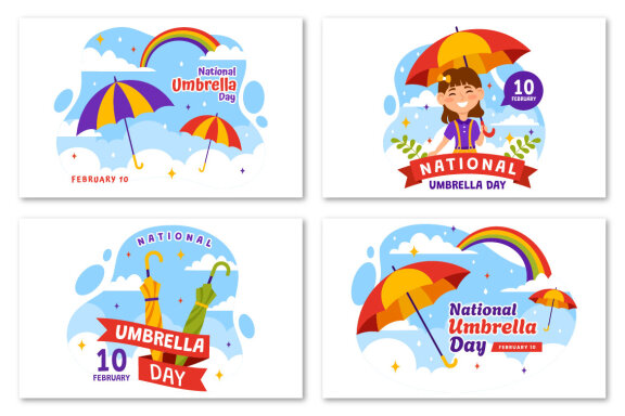 12 National Umbrella Day Illustration