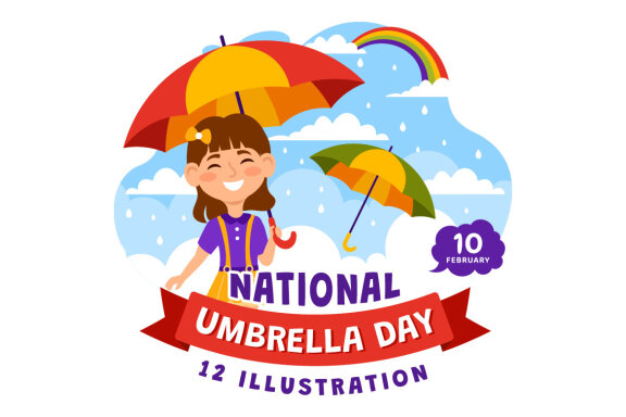 12 National Umbrella Day Illustration