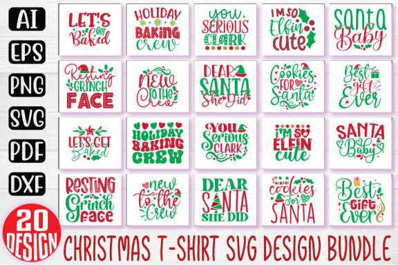 Christmas T-shirt And SVG design bundle