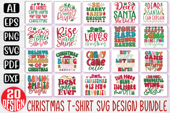 Christmas SVG And T-shirt Design Bundle, Christmas Quotes SVG Design T-shirt Bundle, Vector Editable Files, can you download this Design Bundle