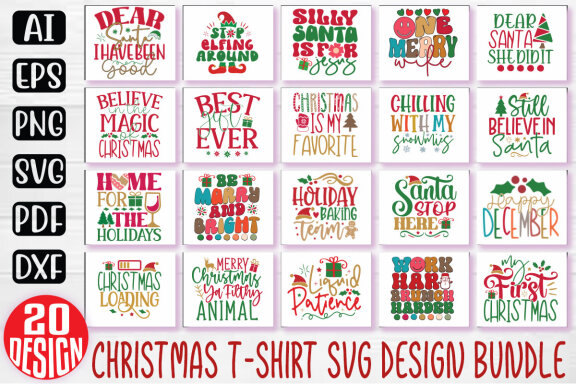 Christmas SVG And T-shirt Design Bundle, Christmas Quotes SVG Design T-shirt Bundle, Vector Editable Files, can you download this Design Bundle