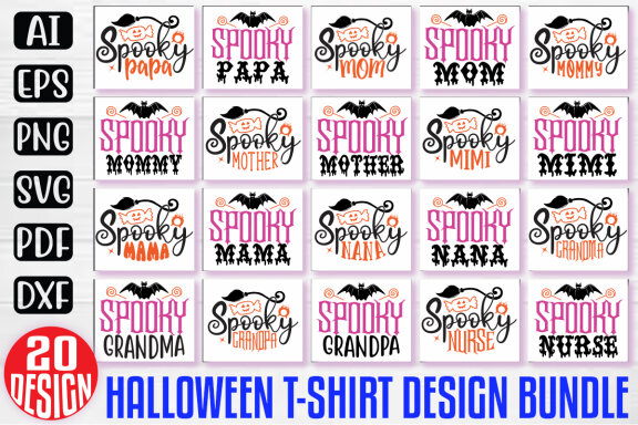 Happy Halloween SVG And T-shirt Design Bundle, Halloween Quotes SVG Design T-shirt Bundle, Vector Editable Files, can you download this Design Bundle.