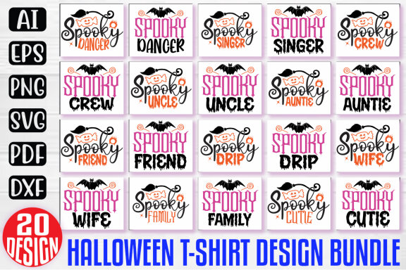 Happy Halloween SVG And T-shirt Design Bundle, Halloween Quotes SVG Design T-shirt Bundle, Vector Editable Files, can you download this Design Bundle.