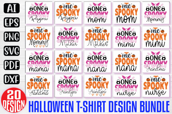 Happy Halloween SVG And T-shirt Design Bundle, Halloween Quotes SVG Design T-shirt Bundle, Vector Editable Files, can you download this Design Bundle.