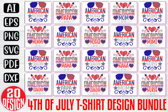 Happy 4th Of July SVG And T-shirt Design Bundle, 4th Of July Quotes SVG Design T-shirt Bundle, Vector Editable Files, can you download this Design Bundle