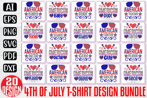 Happy 4th Of July SVG And T-shirt Design Bundle, 4th Of July Quotes SVG Design T-shirt Bundle, Vector Editable Files, can you download this Design Bundle