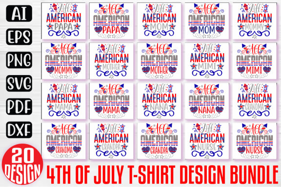 Happy 4th Of July SVG And T-shirt Design Bundle, 4th Of July Quotes SVG Design T-shirt Bundle, Vector Editable Files, can you download this Design Bundle