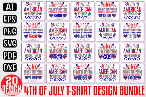 Happy 4th Of July SVG And T-shirt Design Bundle, 4th Of July Quotes SVG Design T-shirt Bundle, Vector Editable Files, can you download this Design Bundle