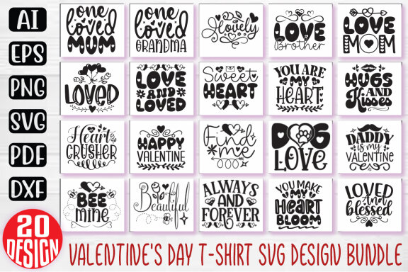 Happy Valentine SVG And T-shirt Design Bundle, Valentine Quotes SVG Design T-shirt Bundle, Love Heart Vector Editable Files, can you download this Design Bundle