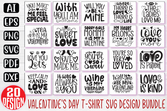Happy Valentine SVG And T-shirt Design Bundle, Valentine Quotes SVG Design T-shirt Bundle, Love Heart Vector Editable Files, can you download this Design Bundle