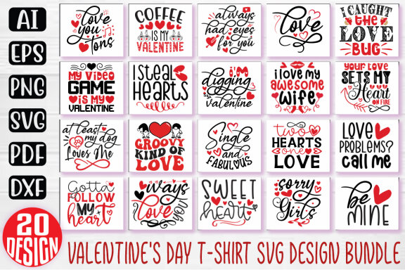 Happy Valentine SVG And T-shirt Design Bundle, Valentine Quotes SVG Design T-shirt Bundle, Love Heart Vector Editable Files, can you download this Design Bundle