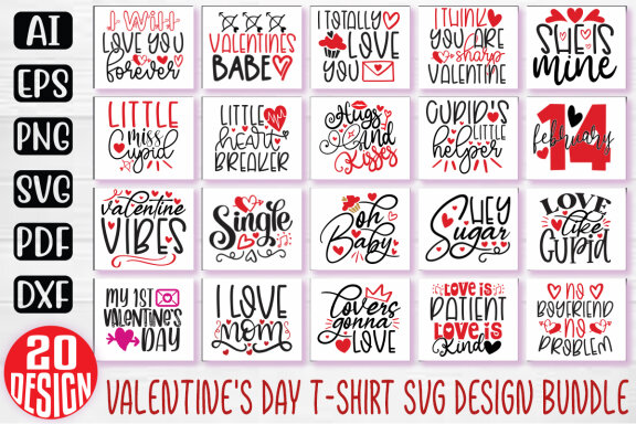 Happy Valentine SVG And T-shirt Design Bundle, Valentine Quotes SVG Design T-shirt Bundle, Love Heart Vector Editable Files, can you download this Design Bundle