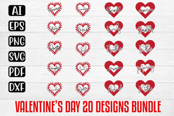 Happy Valentine SVG And T-shirt Design Bundle, Valentine Quotes SVG Design T-shirt Bundle, Love Heart Vector Editable Files, can you download this Design Bundle
