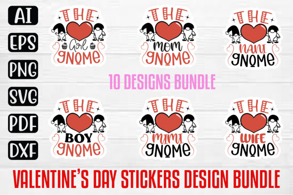 Happy Valentine Stickers SVG And T-shirt Design Bundle, Stickers   Valentine Quotes SVG Design T-shirt Bundle, Stickers Love Heart Vector Editable Files, can you download this Design Bundle