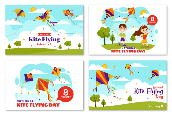 12 National Kite Flying Day Illustration