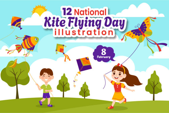 12 National Kite Flying Day Illustration