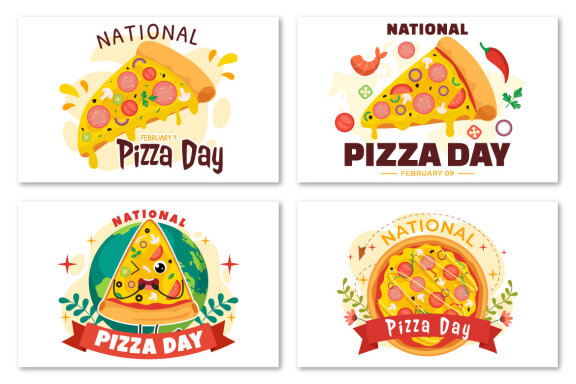 14 National Pizza Day FREE Vector Illustrations