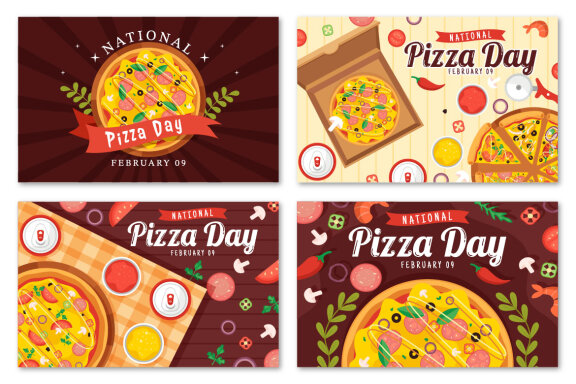 14 National Pizza Day FREE Vector Illustrations