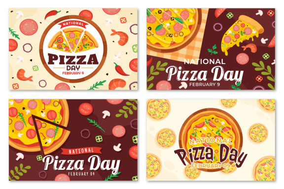 14 National Pizza Day FREE Vector Illustrations