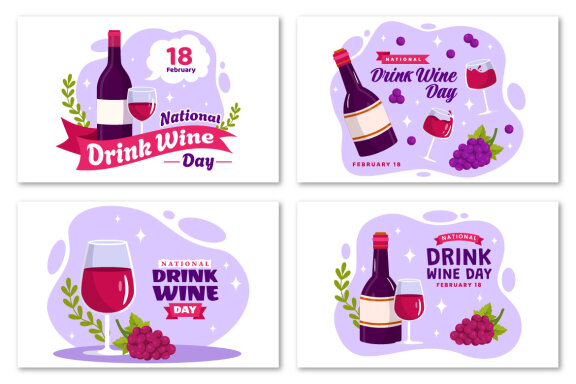 13 National Drink Wine Day Illustration
