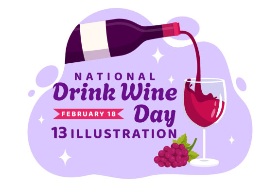 13 National Drink Wine Day Illustration