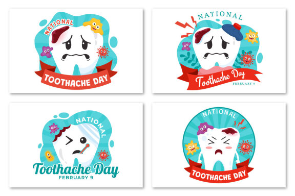 12 National Toothache Day Illustration