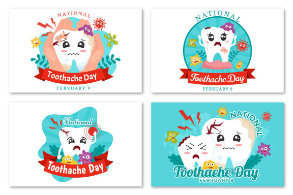12 National Toothache Day Illustration