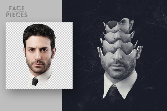 Face Pieces Photoshop Template