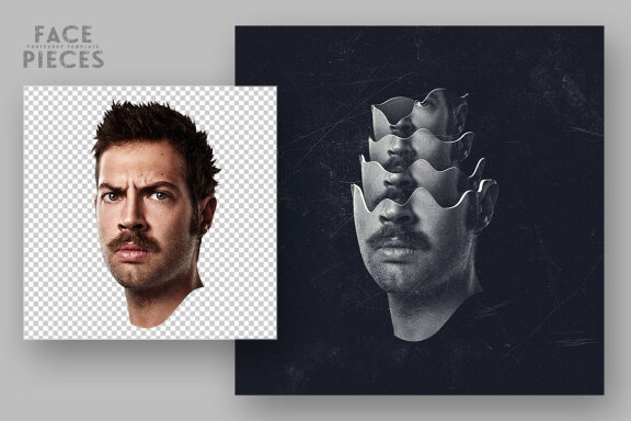 Face Pieces Photoshop Template