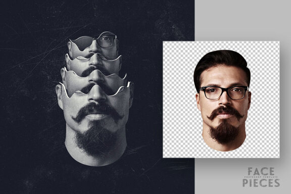 Face Pieces Photoshop Template