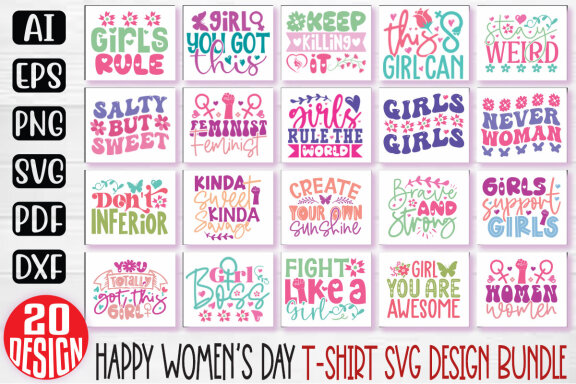 Happy Women's Day SVG And T-shirt Design Bundle. Happy Mother's Day SVG And T-shirt Design Bundle. Mom Mama Mummy SVG Quote T-shirt Design Bundle. Motivational SVG And T-shirt Design Bundle Vector EPS Editable Files