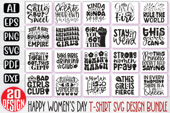 Happy Women's Day SVG And T-shirt Design Bundle. Happy Mother's Day SVG And T-shirt Design Bundle. Mom Mama Mummy SVG Quote T-shirt Design Bundle. Motivational SVG And T-shirt Design Bundle Vector EPS Editable Files