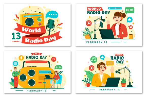 13 World Radio Day Illustration