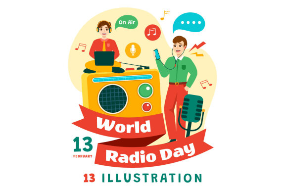 13 World Radio Day Illustration