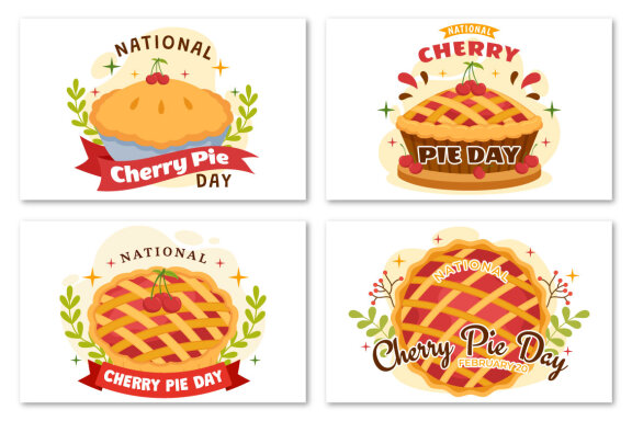 14 National Cherry Pie Day Illustration