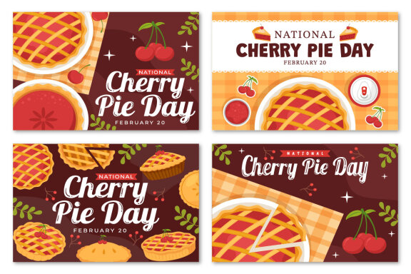 14 National Cherry Pie Day Illustration