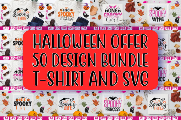 Happy Halloween SVG And T-shirt Design Bundle, Halloween Quotes SVG Design T-shirt Bundle, Vector Editable Files, can you download this Design Bundle.