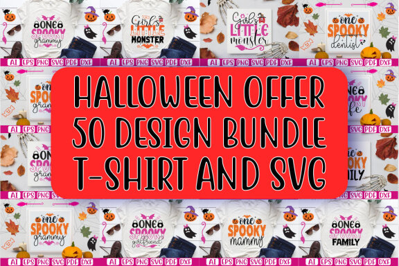 Happy Halloween SVG And T-shirt Design Bundle, Halloween Quotes SVG Design T-shirt Bundle, Vector Editable Files, can you download this Design Bundle.