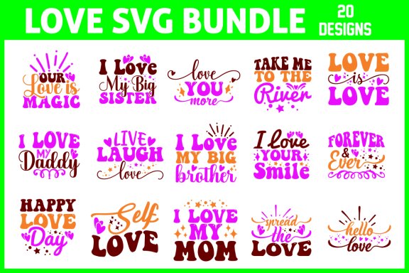 Love svg and t-shirt design bundle