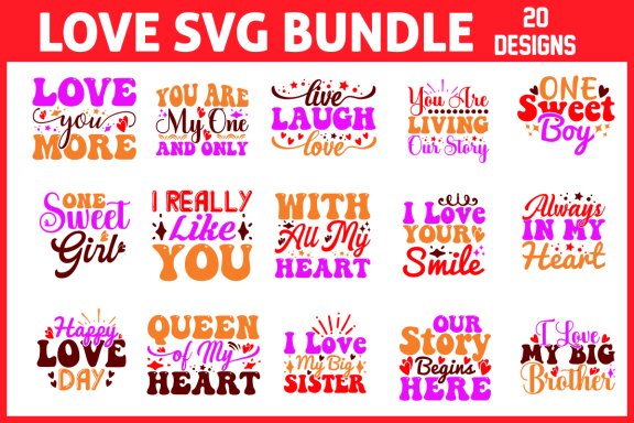 Love svg and t-shirt design bundle