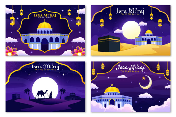 13 Isra Mi'raj Vector Illustration